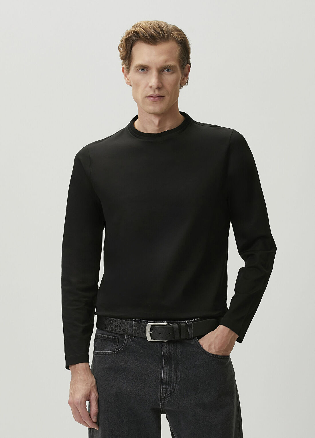 Canali Siyah Uzun Kollu T-shirt