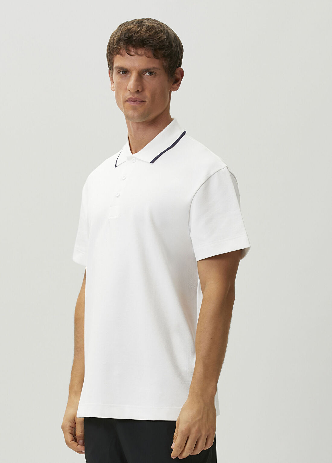On Courtside Beyaz Polo Yaka T-shirt görsel 3