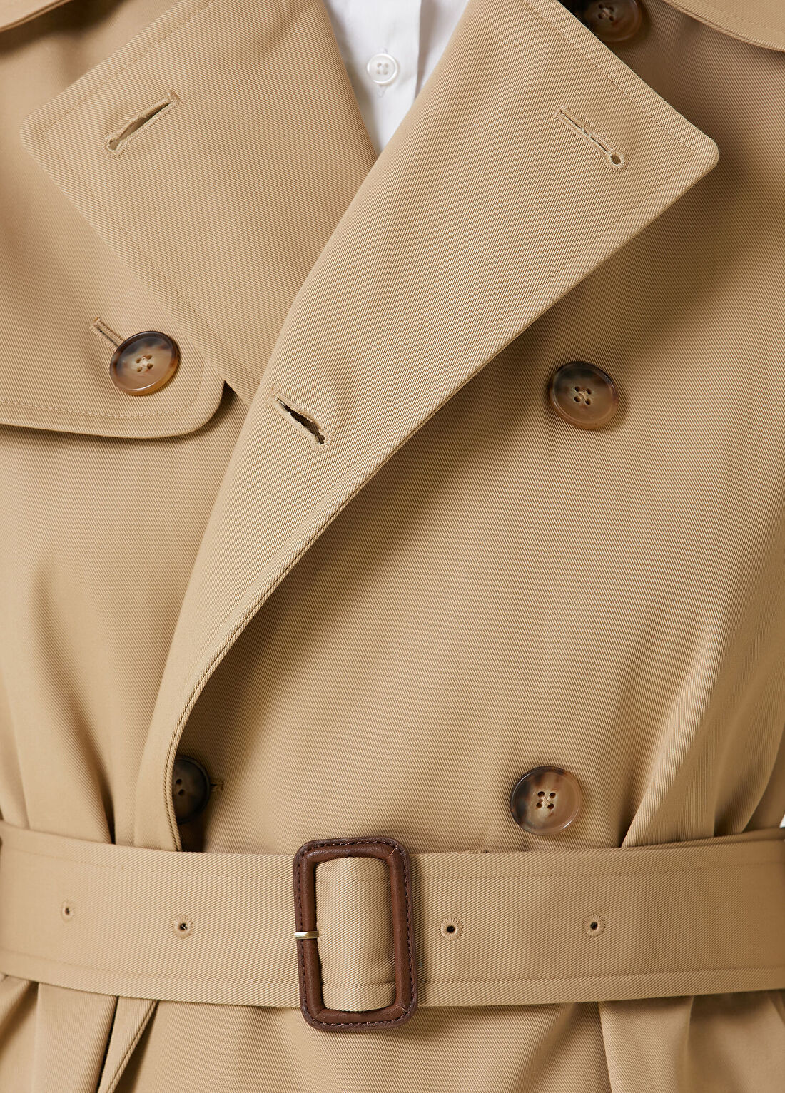 Polo Ralph Lauren Bej Kruvaze Pardösü görsel 4