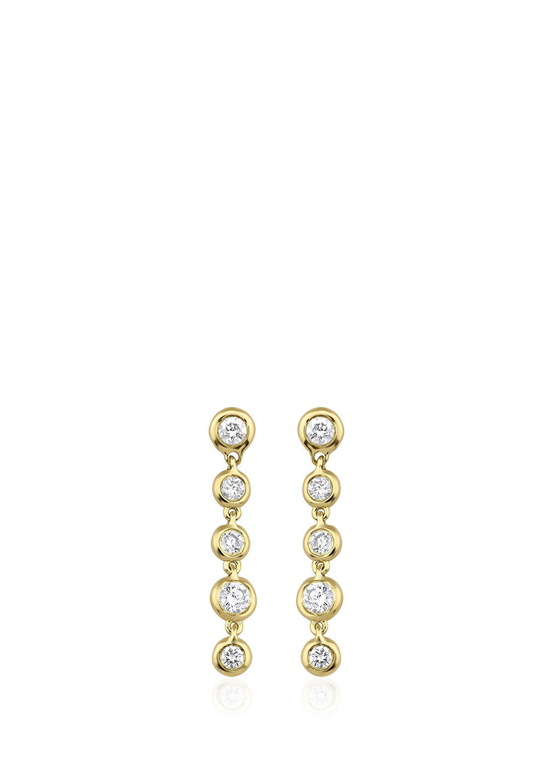 Mov Diamond Tsuki Pırlantalı 14 Ayar Altın Kadın Küpe