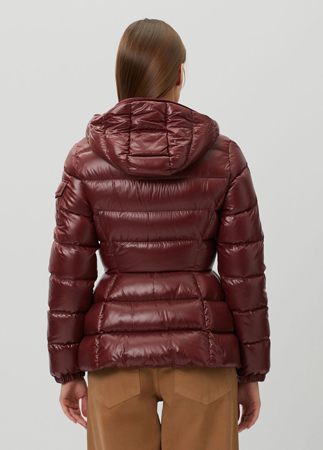Moncler Barante Bordo Kapüşonlu Puffer Mont görsel 4