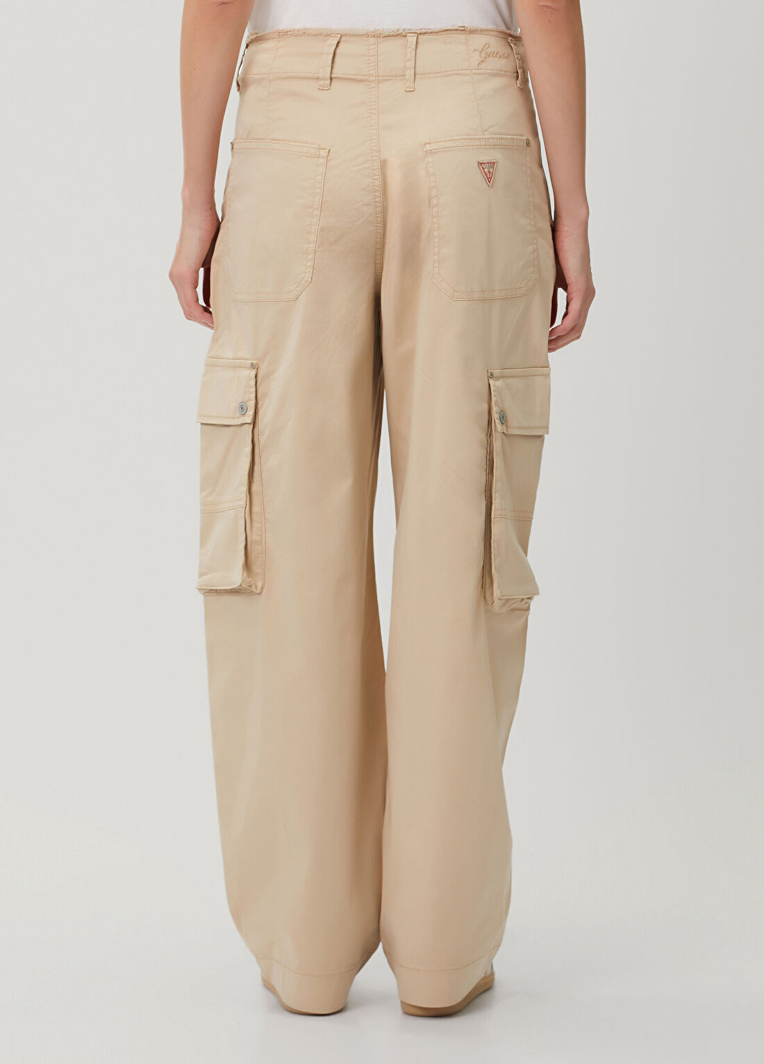 Guess Britney Relaxed Fit Bej Pantolon görsel 4