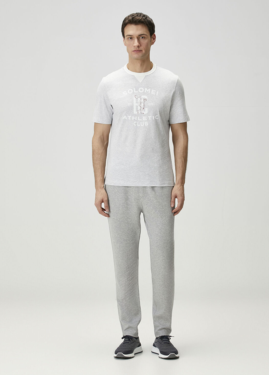 Brunello Cucinelli Gri Baskılı T-shirt görsel 2
