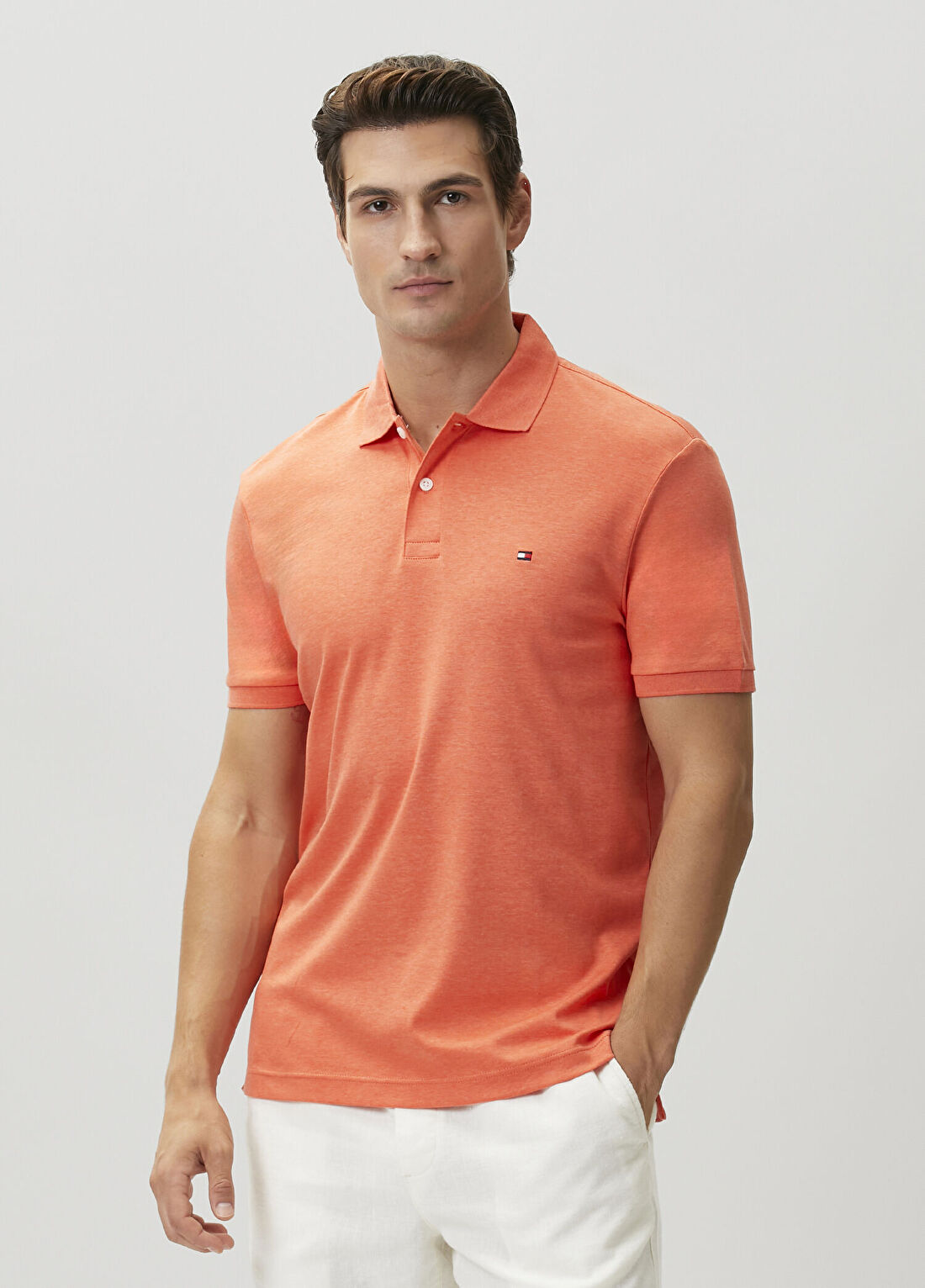 Tommy Hilfiger Regular Fit Turuncu Polo Yaka T-shirt