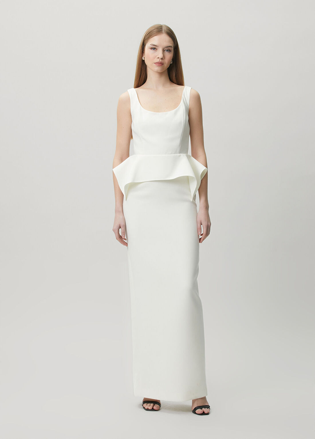 Roland Mouret Kırık Beyaz Maksi Abiye Elbise