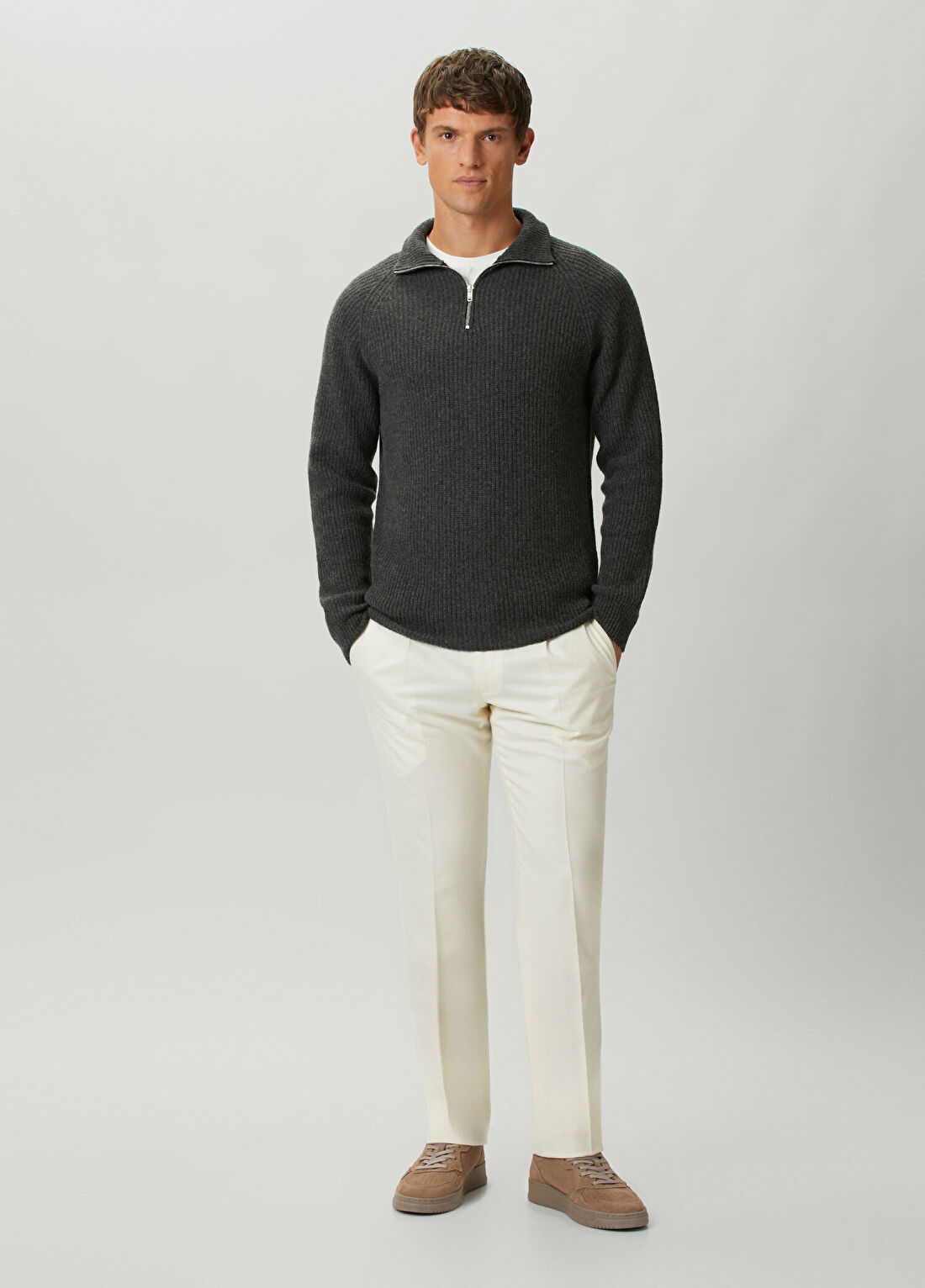 John Smedley Antrasit Kaşmir Triko görsel 2