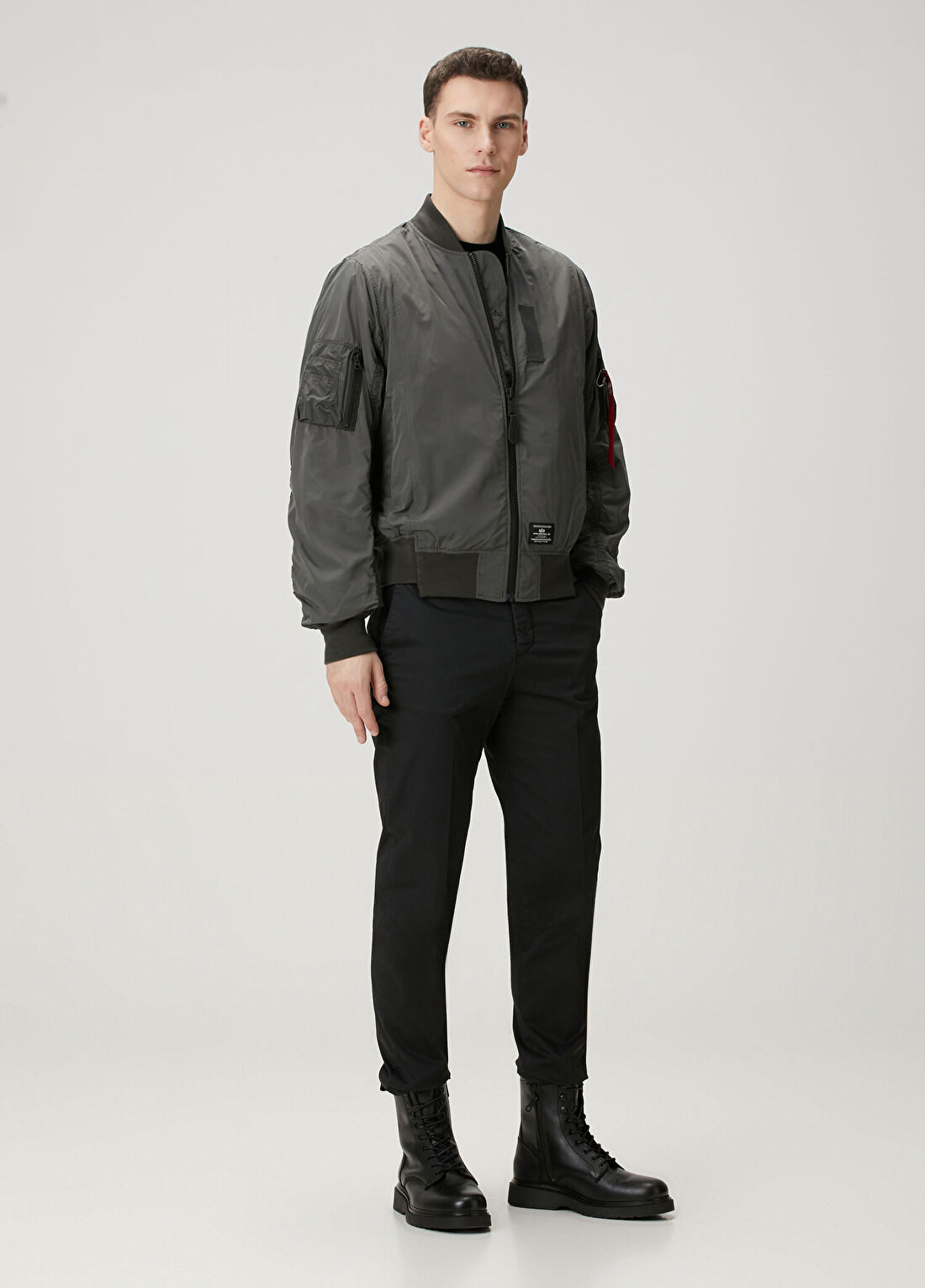 Alpha Industries Antrasit Bomber Mont görsel 2
