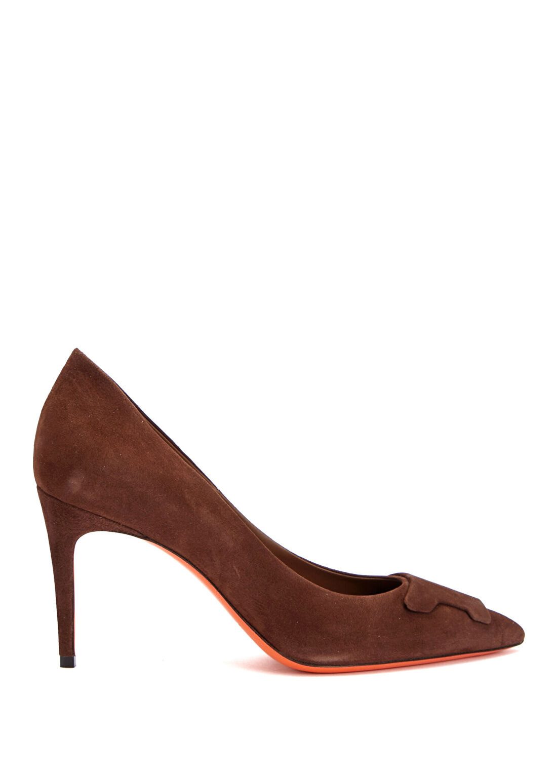 Santoni Koyu Kahverengi Süet Stiletto