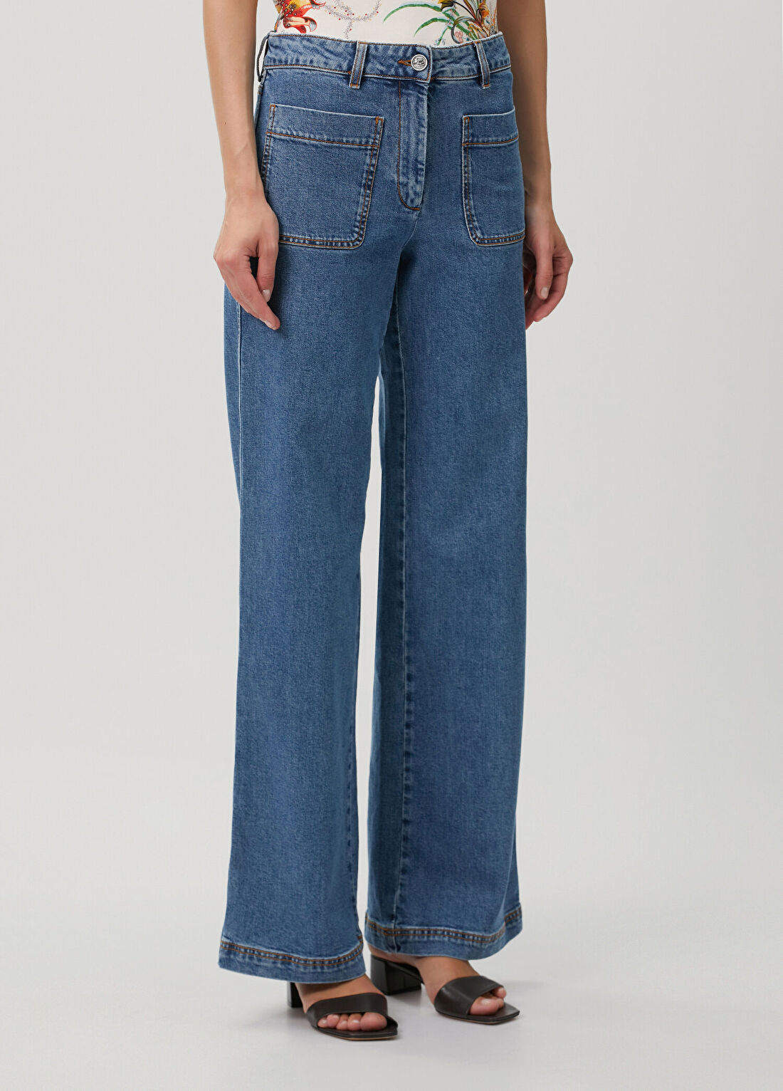 Etro Mavi Jean Pantolon görsel 4
