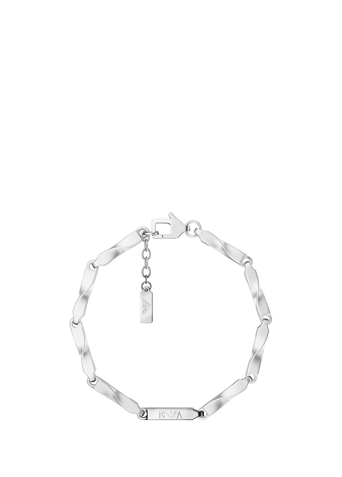 Emporio Armani AJEGS3367-040 Iconic Trend Metalik Gri Çelik Erkek Bileklik
