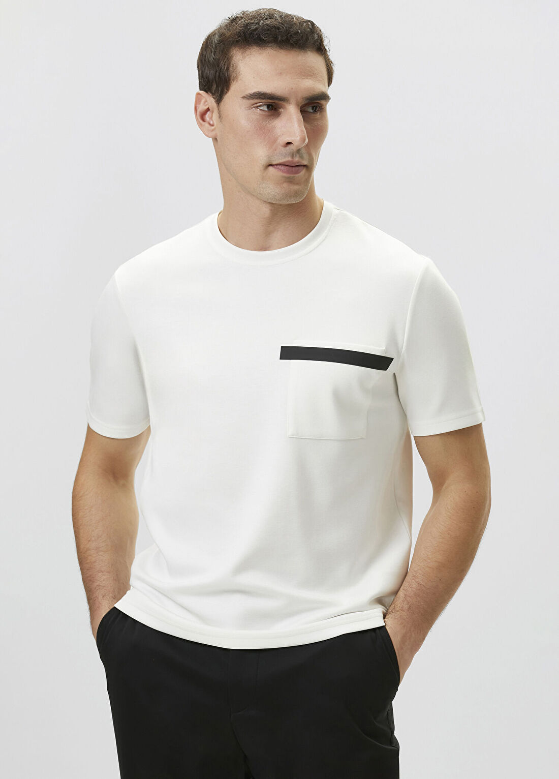 Network Ekru Baskı Detaylı T-shirt