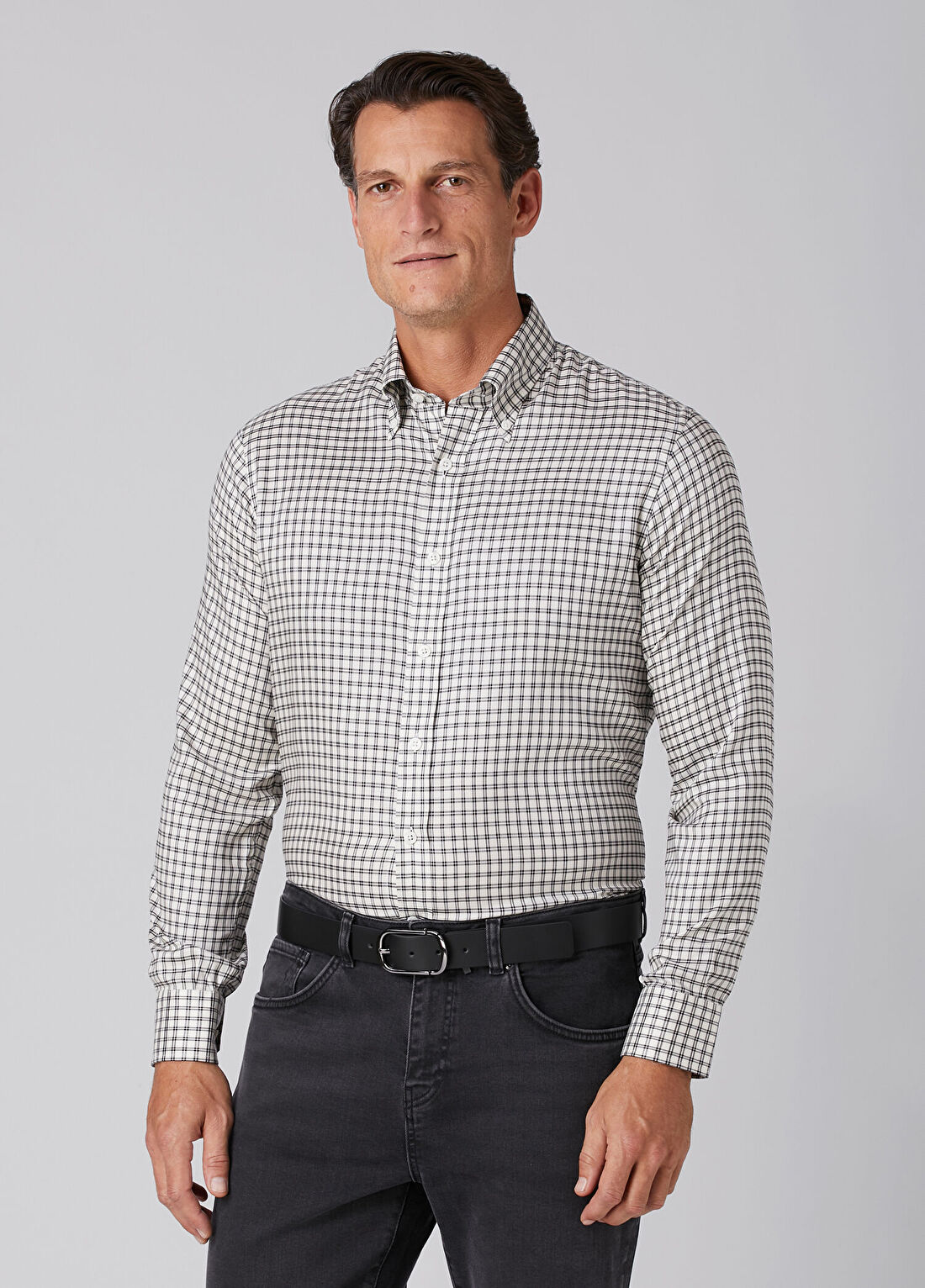 Beymen Collection Comfort Fit Siyah Kareli Gömlek