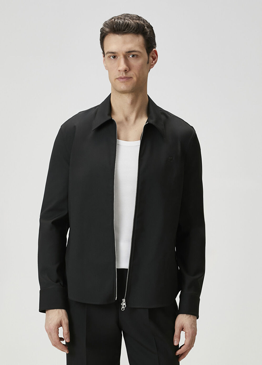 Courreges Siyah Logo Nakışlı Dış Gömlek