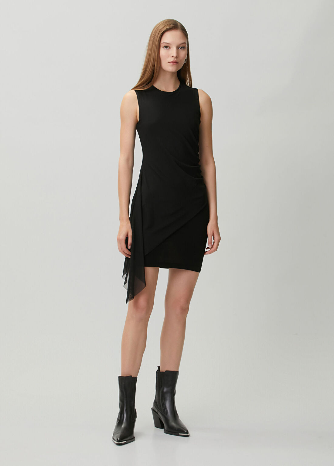AllSaints Riley Siyah Mini Elbise görsel 2