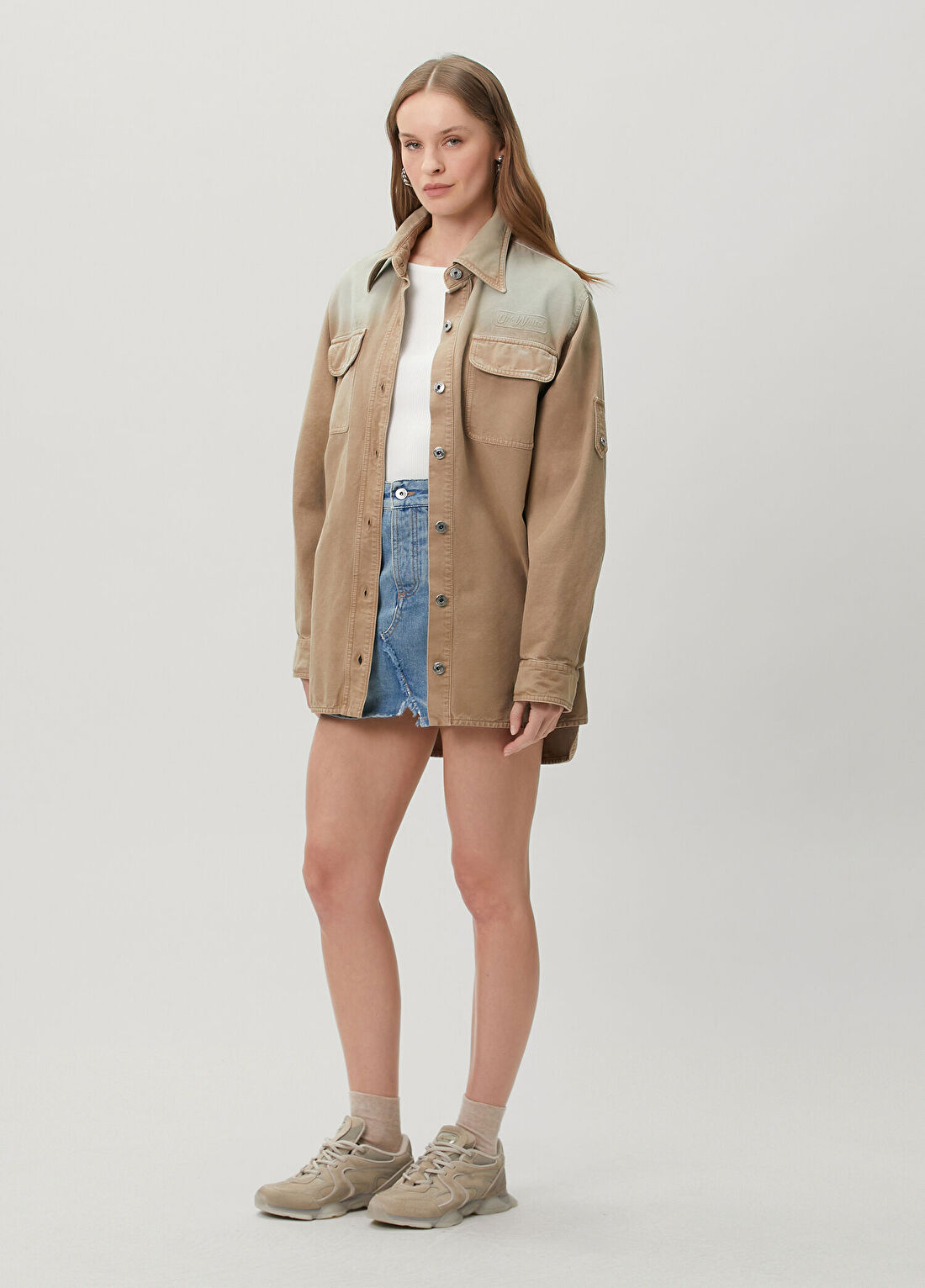 Off-White Bej Ceket görsel 2