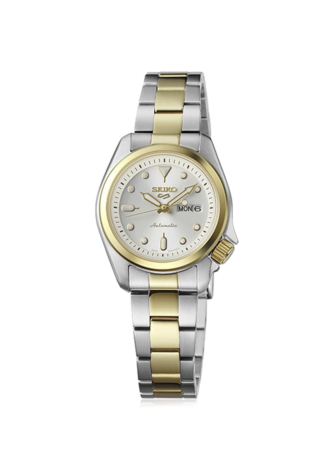 Seiko 5 S5-SRE004K Altın Rengi Metalik Gri Çelik Kadın Kol Saati