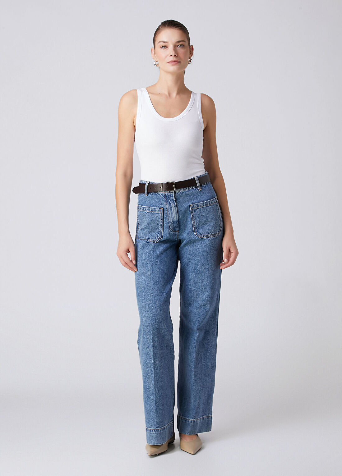 Beymen Collection Beyaz Açık Yaka Modal Atlet görsel 3