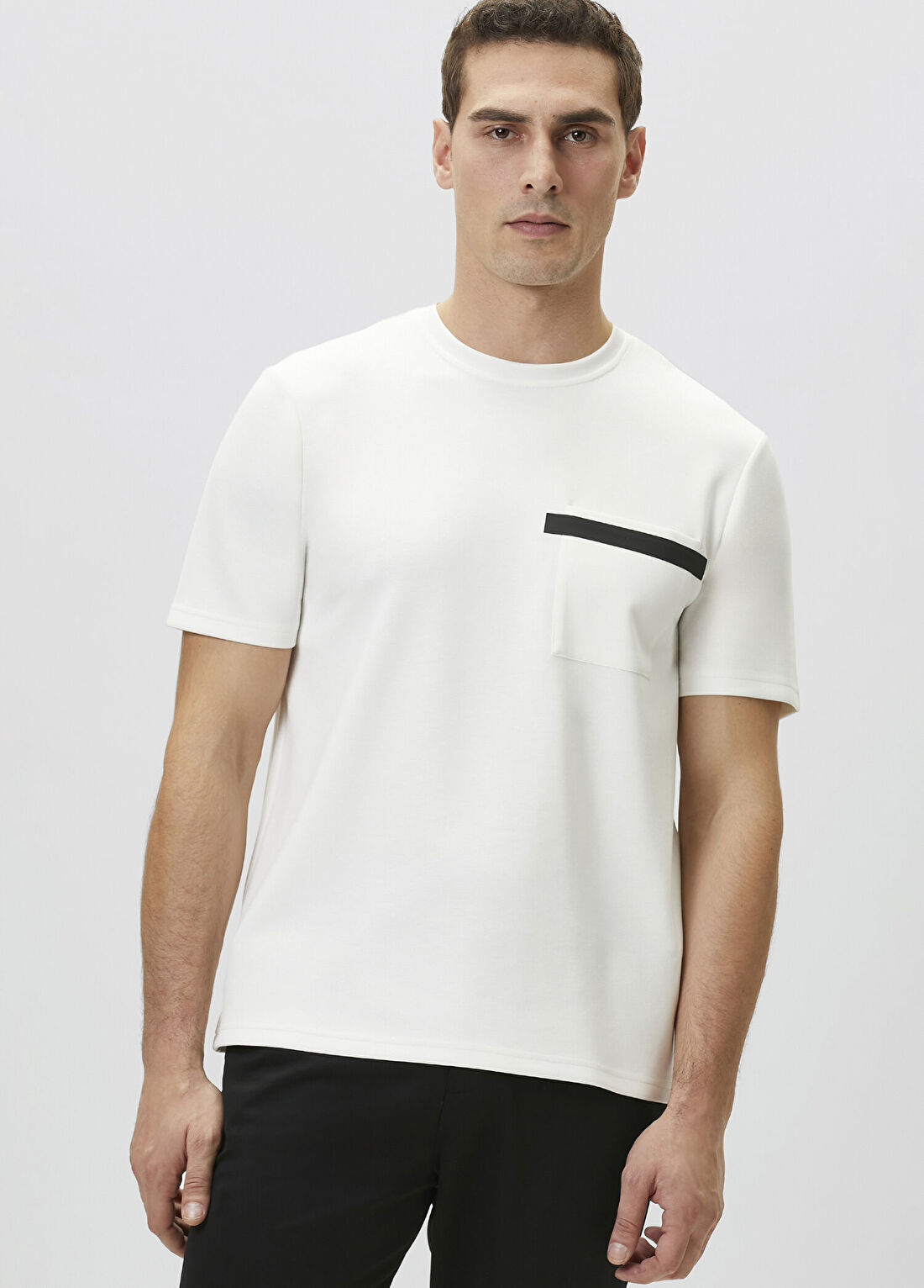 Network Ekru Baskı Detaylı T-shirt görsel 4