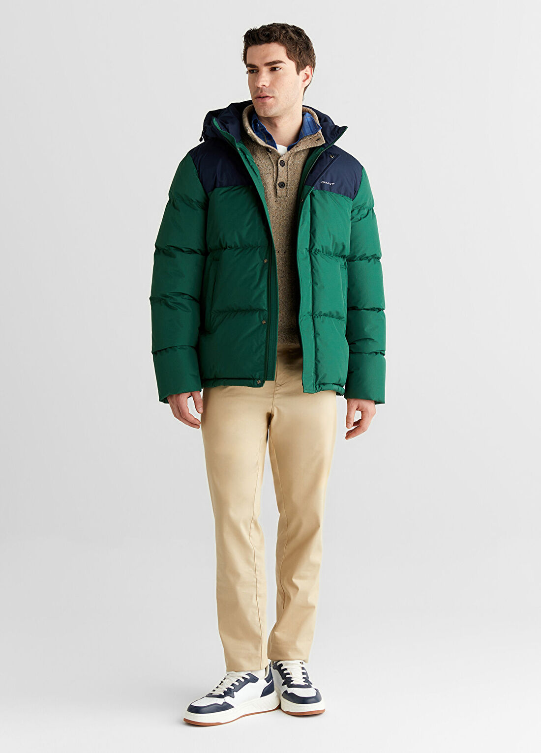 Gant Lacivert Regular Fit Fermuarlı Kapüşonlu Erkek Mont görsel 3
