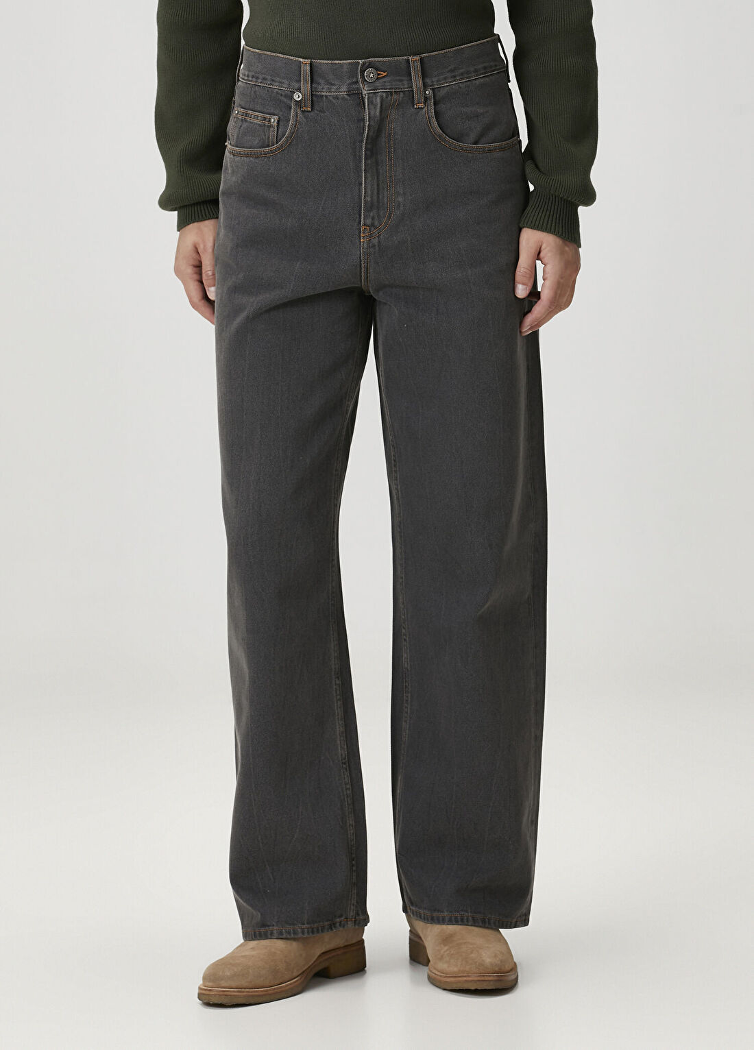 Golden Goose Kahverengi Jean Pantolon görsel 2