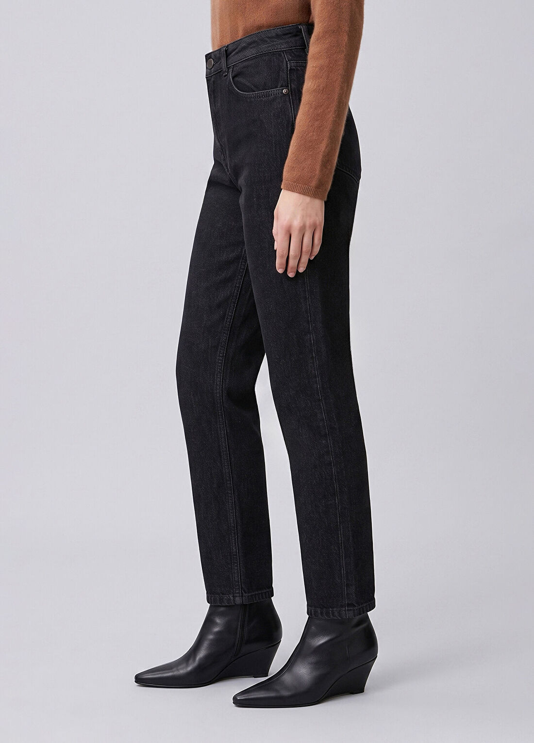 Network Siyah Mom Fit Denim Pantolon görsel 3