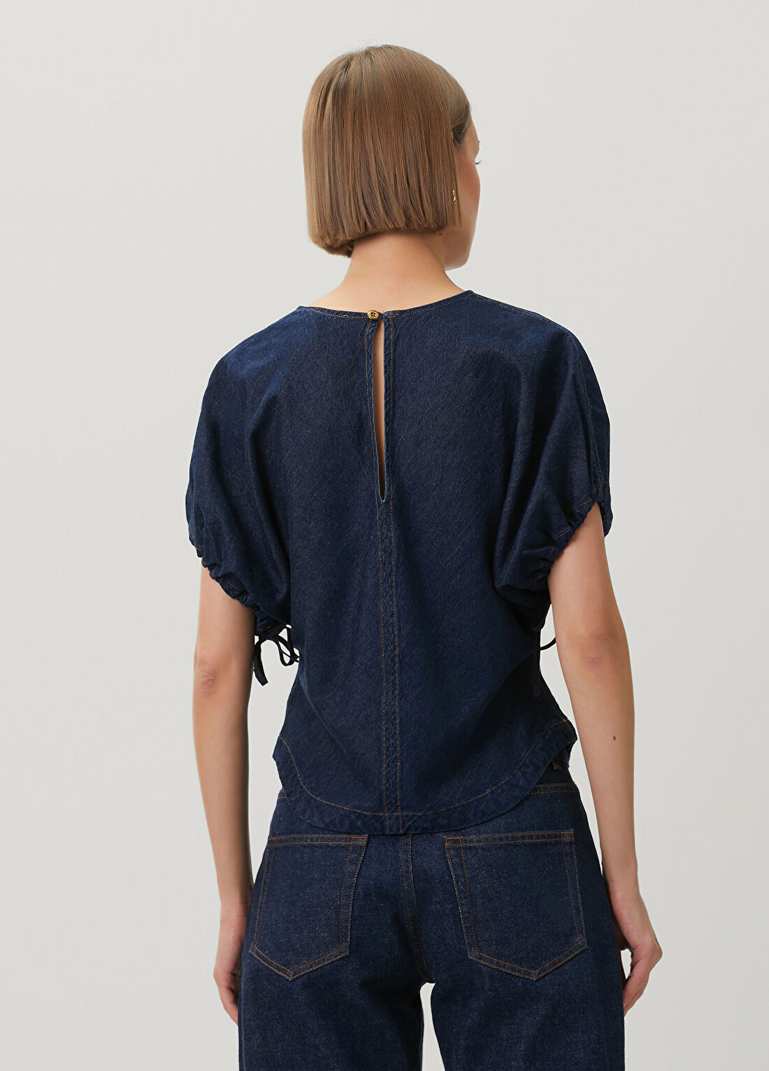 Rag&Bone Laura Lacivert Denim Bluz görsel 4