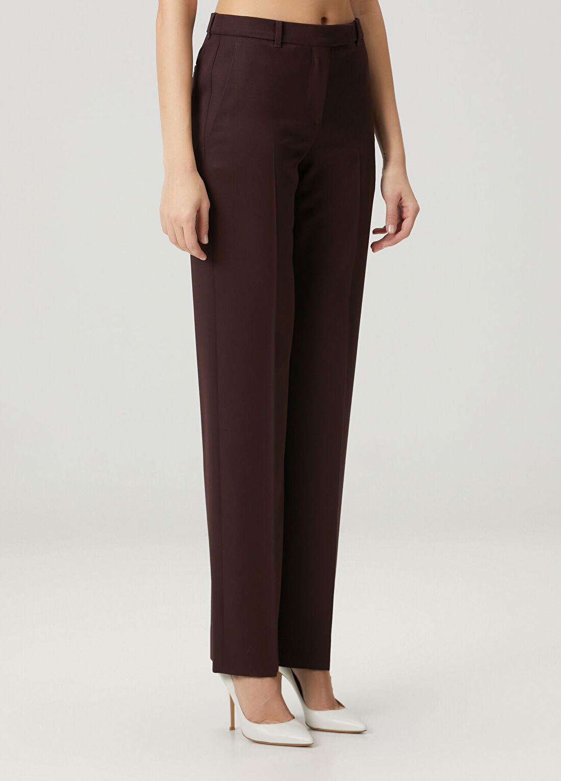McQueen Bordo Yün Pantolon görsel 3