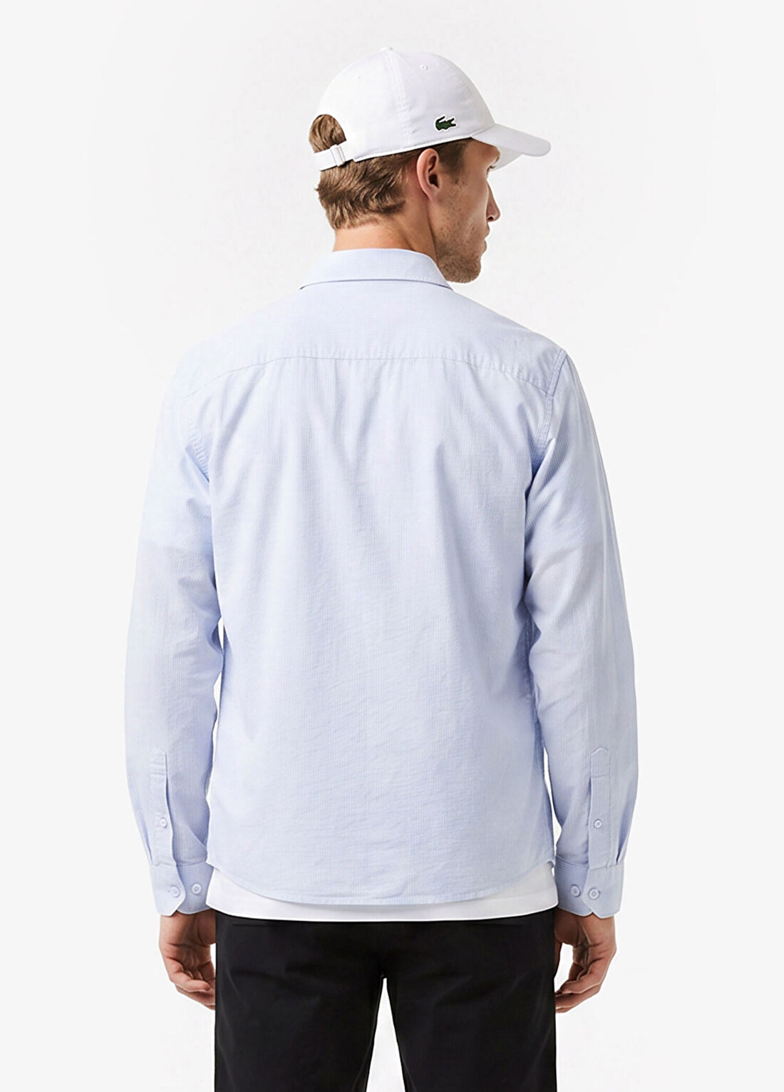 Lacoste Açık Mavi Düğmeli Yaka Regular Fit Uzun Kollu Erkek Gömlek görsel 2