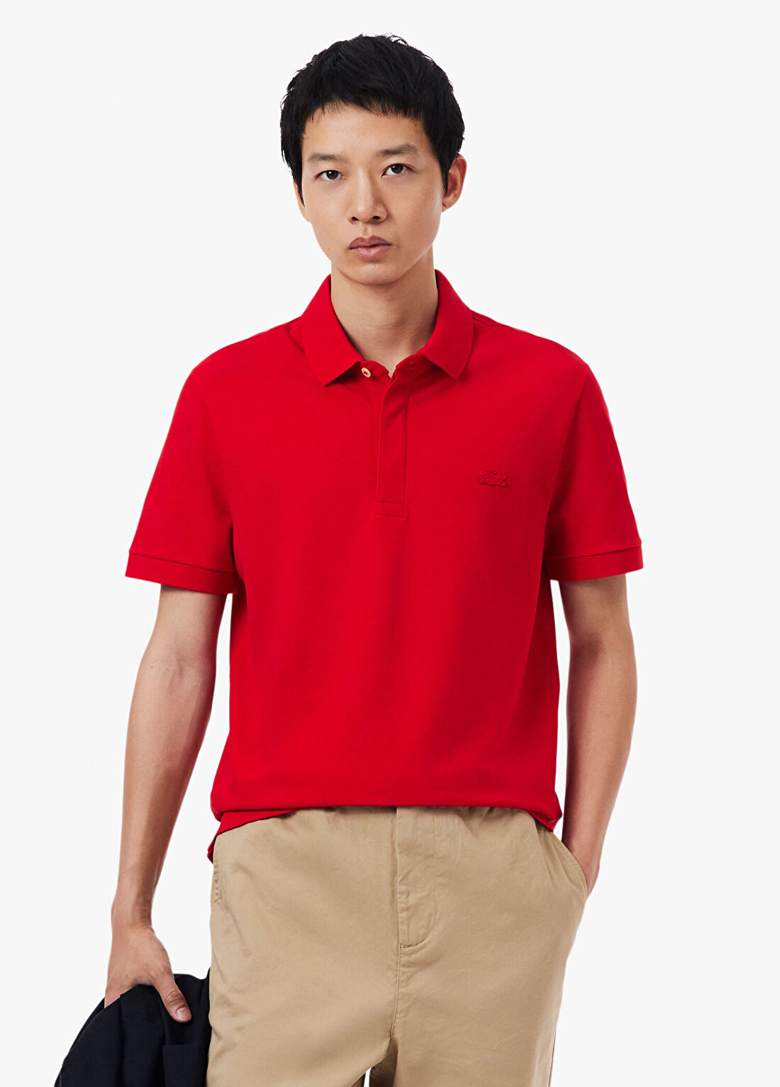 Lacoste Paris Kırmızı Polo Yaka Regular Fit Kısa Kollu Erkek T-Shirt