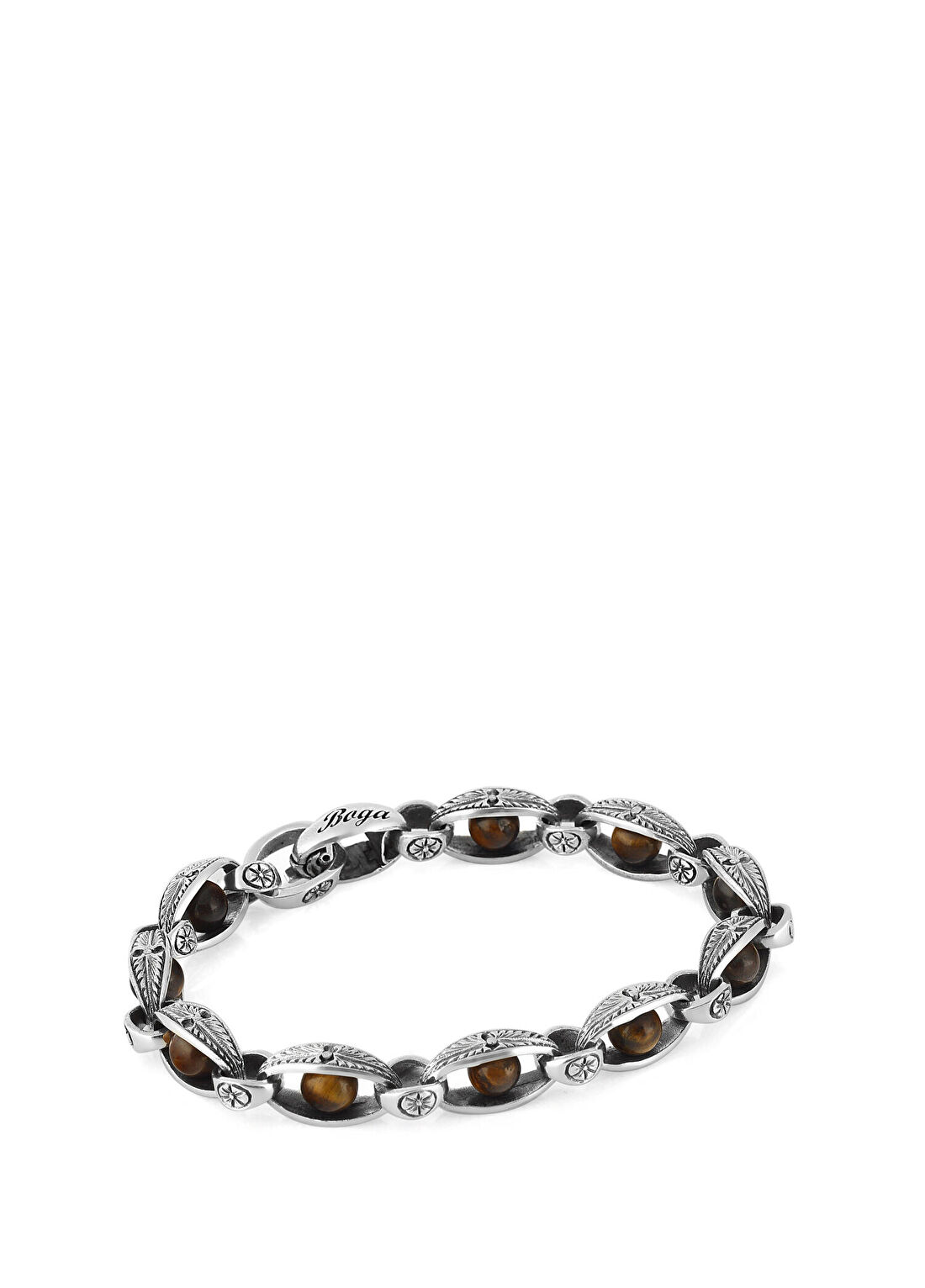 Boga Engraved Loop GS Chain Erkek Gümüş Bileklik