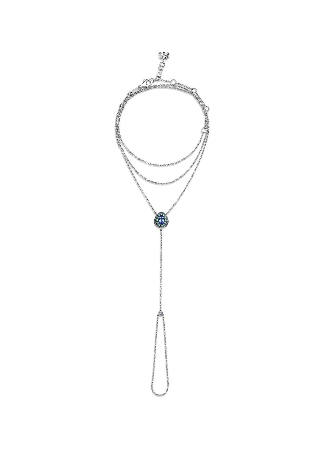 Aponine Pave Tanzanite Kadın Altın Şahmeran Bileklik