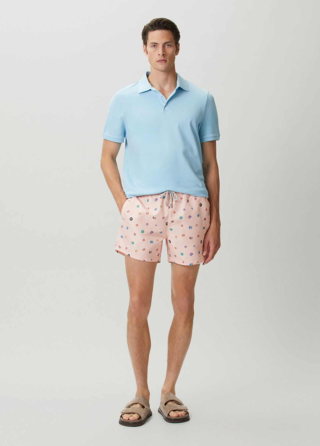 Hawksbill Billiard Açık Pembe Desenli Mayo