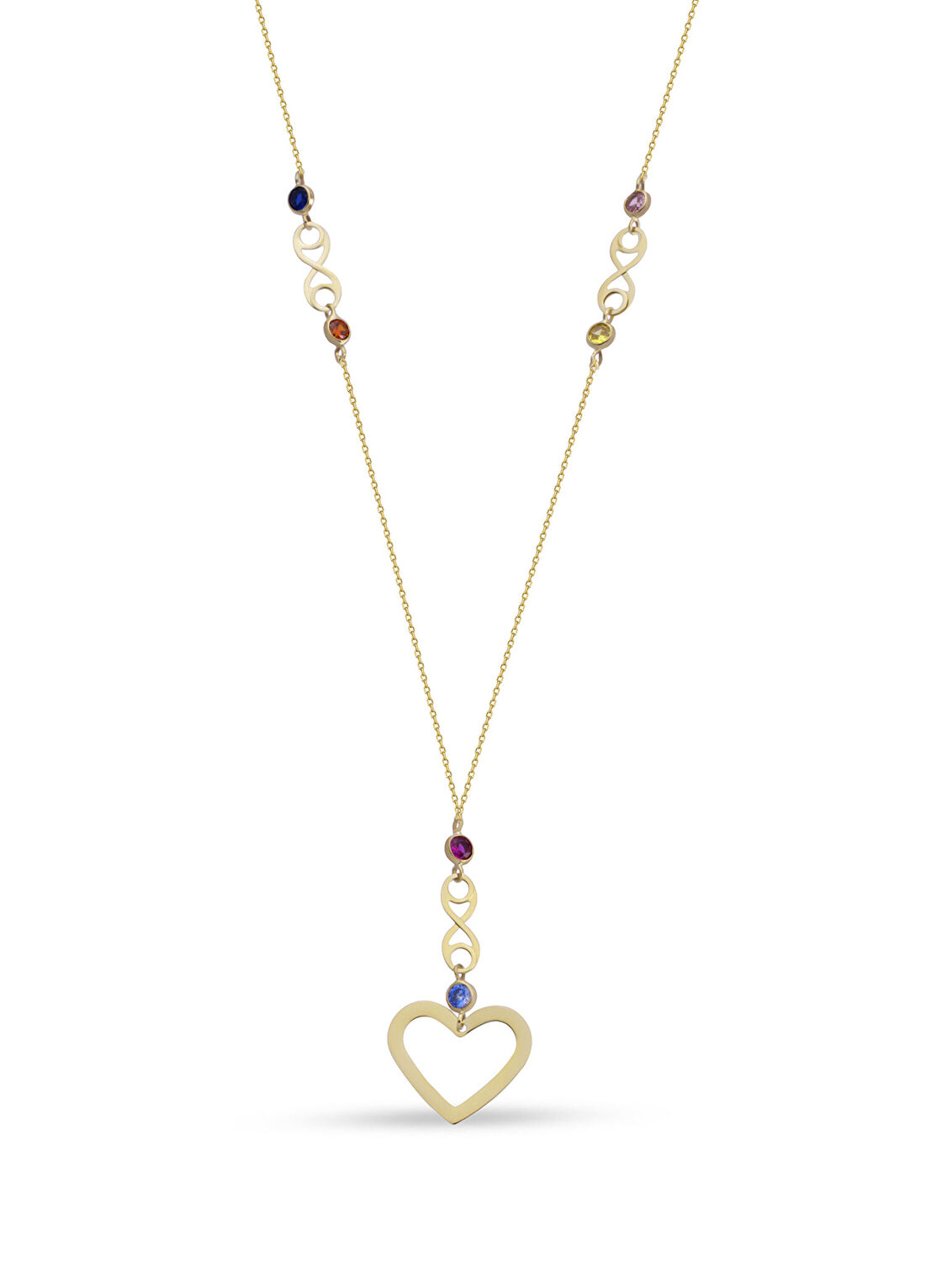 Orena Jewelry Amoria Taşlı 14 Ayar Altın Kadın Kolye