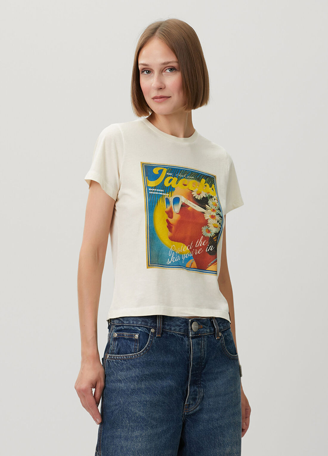 Marc Jacobs Sun Poster Beyaz T-shirt görsel 3