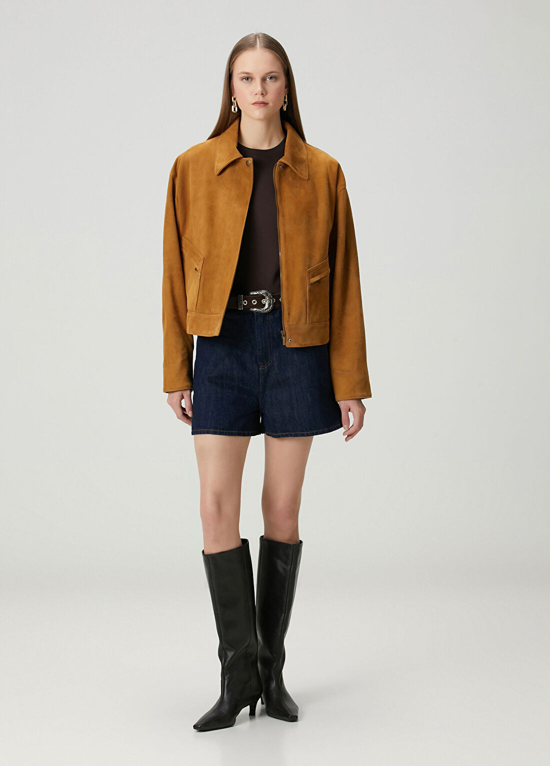 7 For All Mankind Karamel Süet Ceket görsel 2