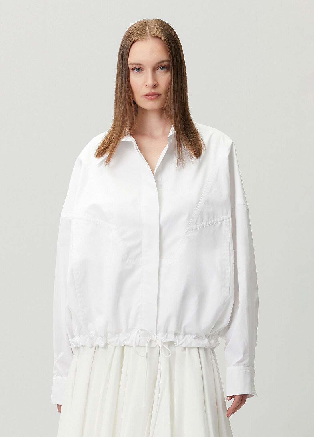 Stella McCartney Beyaz Büzgülü Ceket
