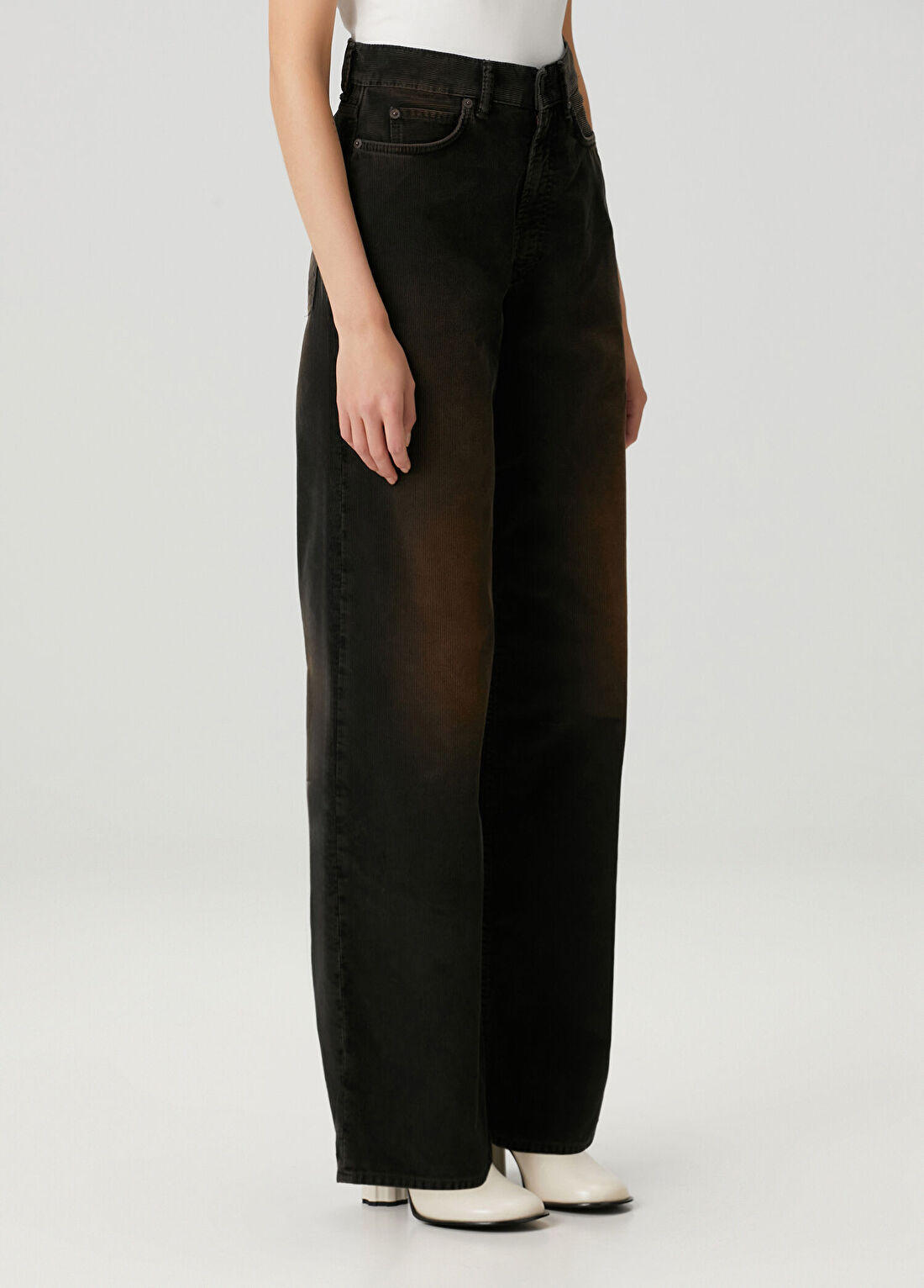 Acne Studios Loose Fit Siyah Fitilli Kadife Pantolon görsel 3