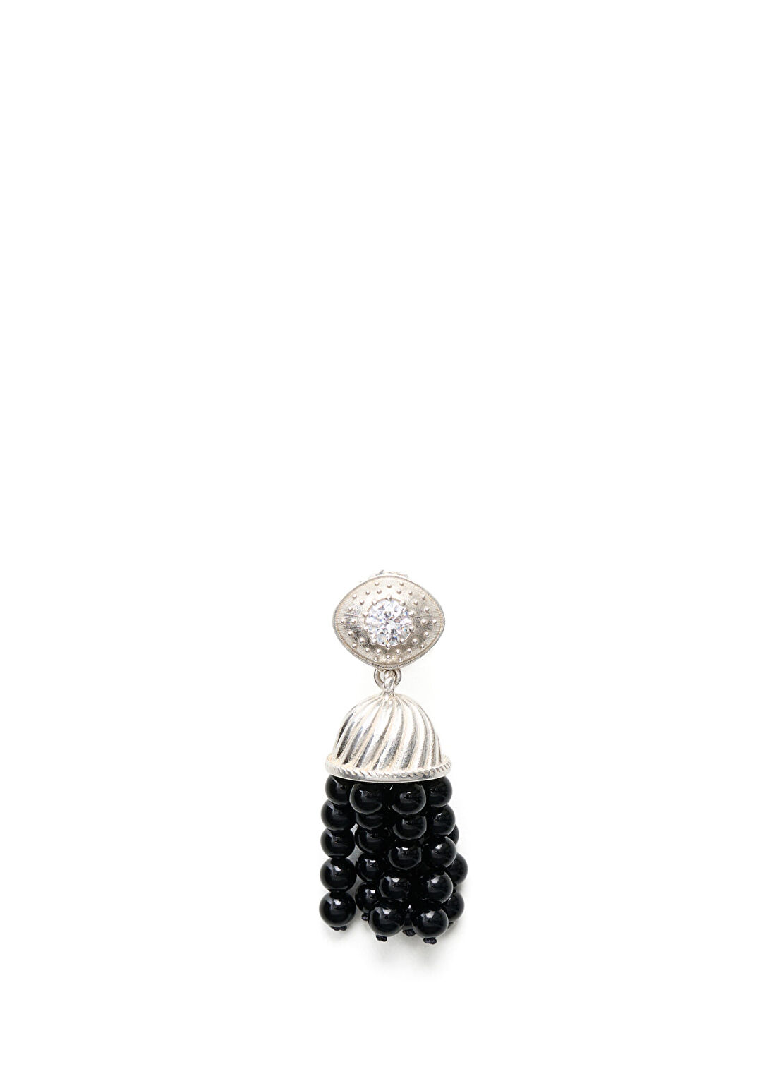 Nackiye Extra Mini Onyx Taşlı Kadın Gümüş Küpe