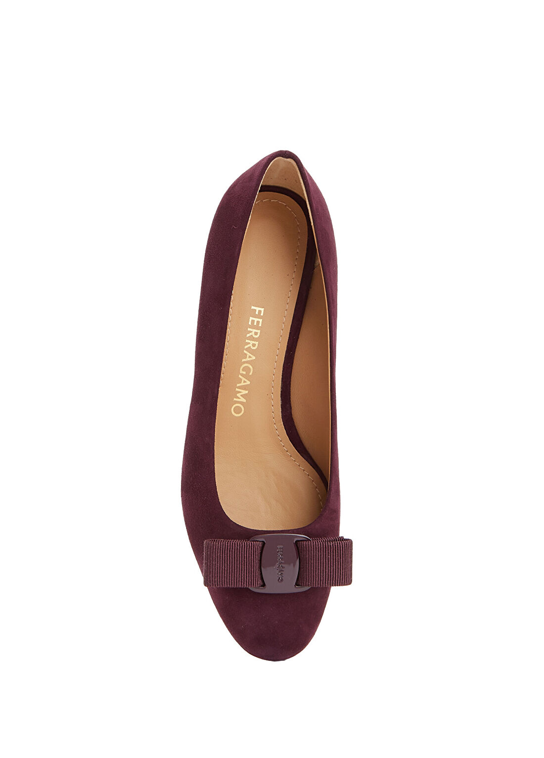 Ferragamo Mürdüm Süet Topuklu Ayakkabı görsel 4