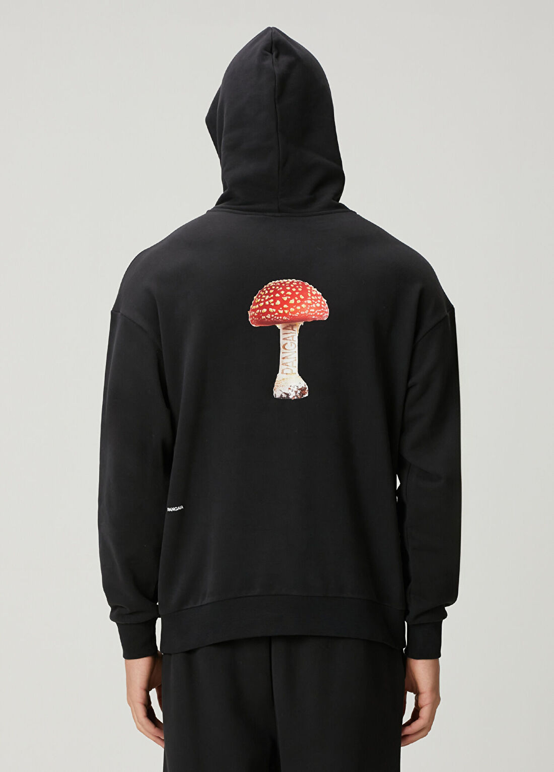 Pangaia Siyah Kapüşonlu Mantar Baskılı Sweatshirt görsel 4