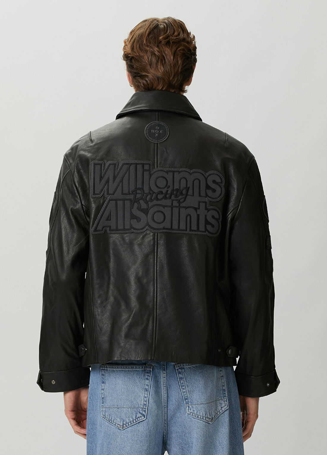 AllSaints X Williams Garrison Siyah Deri Ceket görsel 4