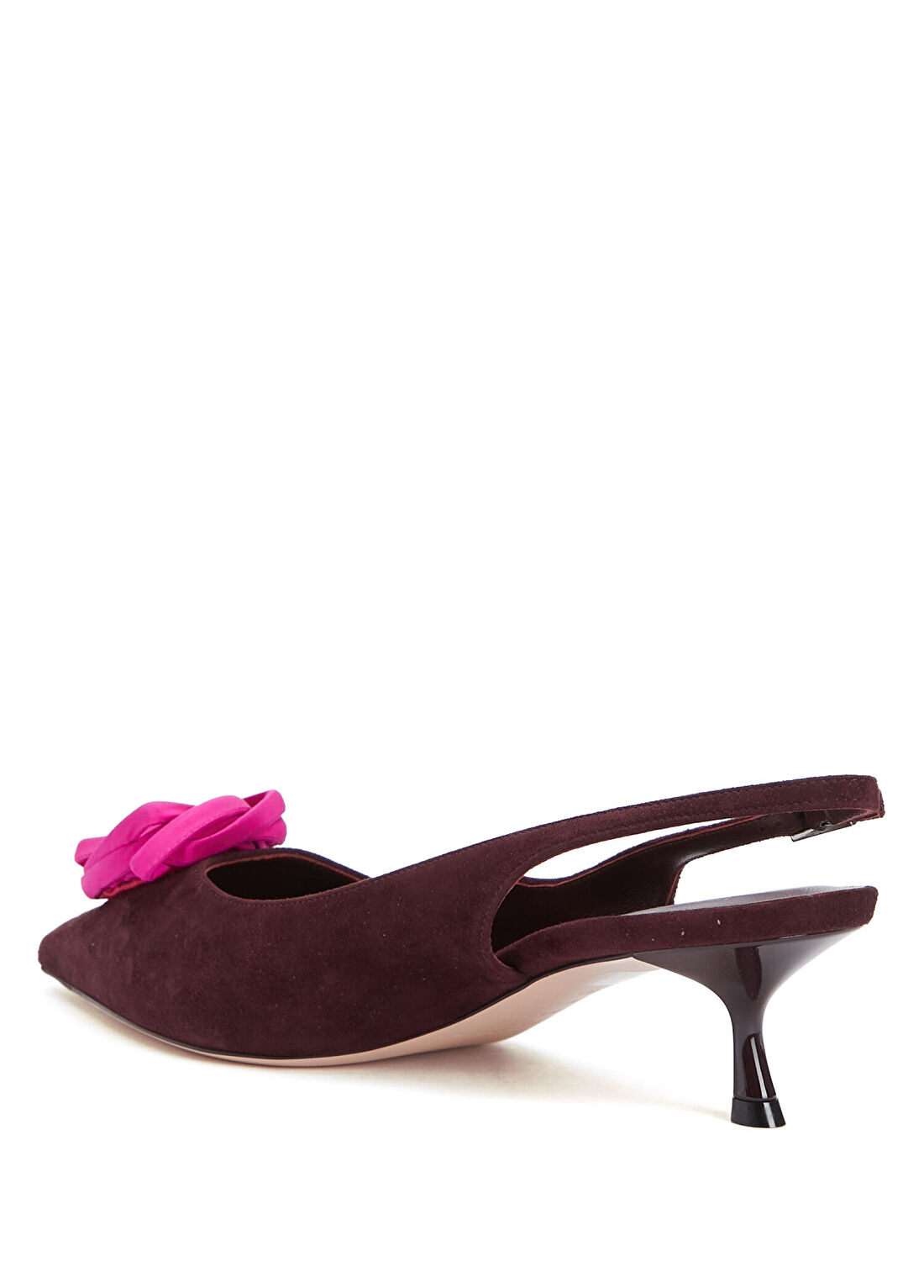 Roger Vivier Rose Bordo Süet Topuklu Ayakkabı görsel 3