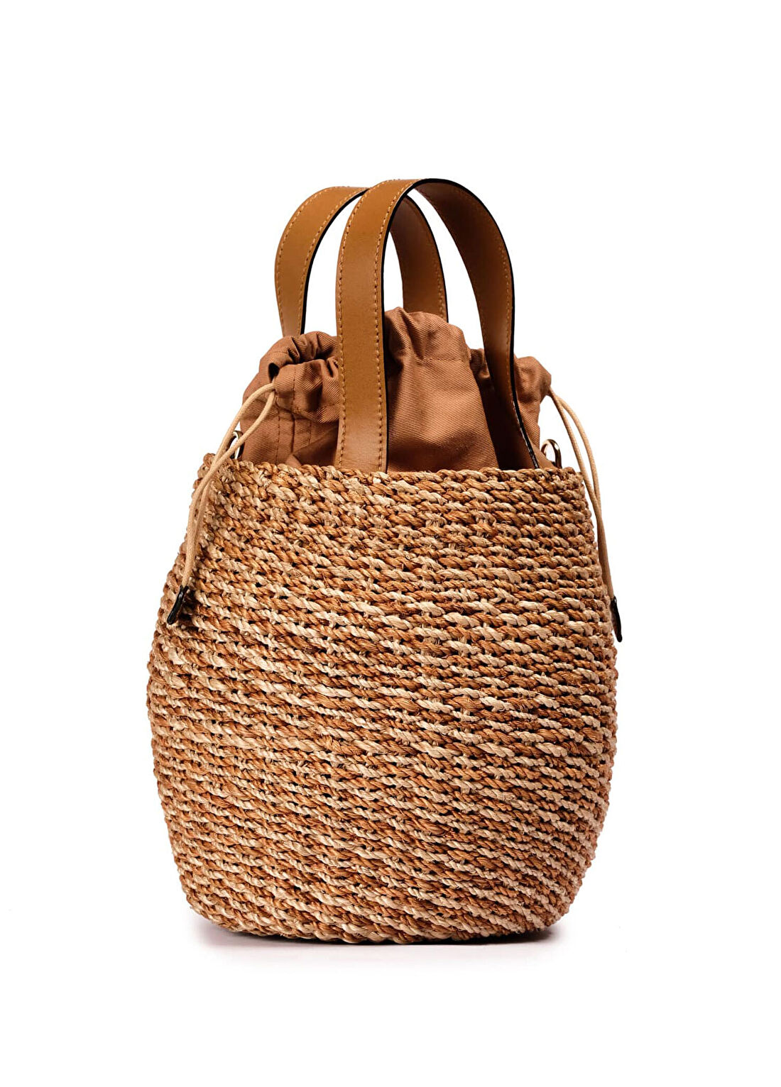 Bago Cora Raffia Bucket Bag Tan Abaka Kova Kadın Çanta