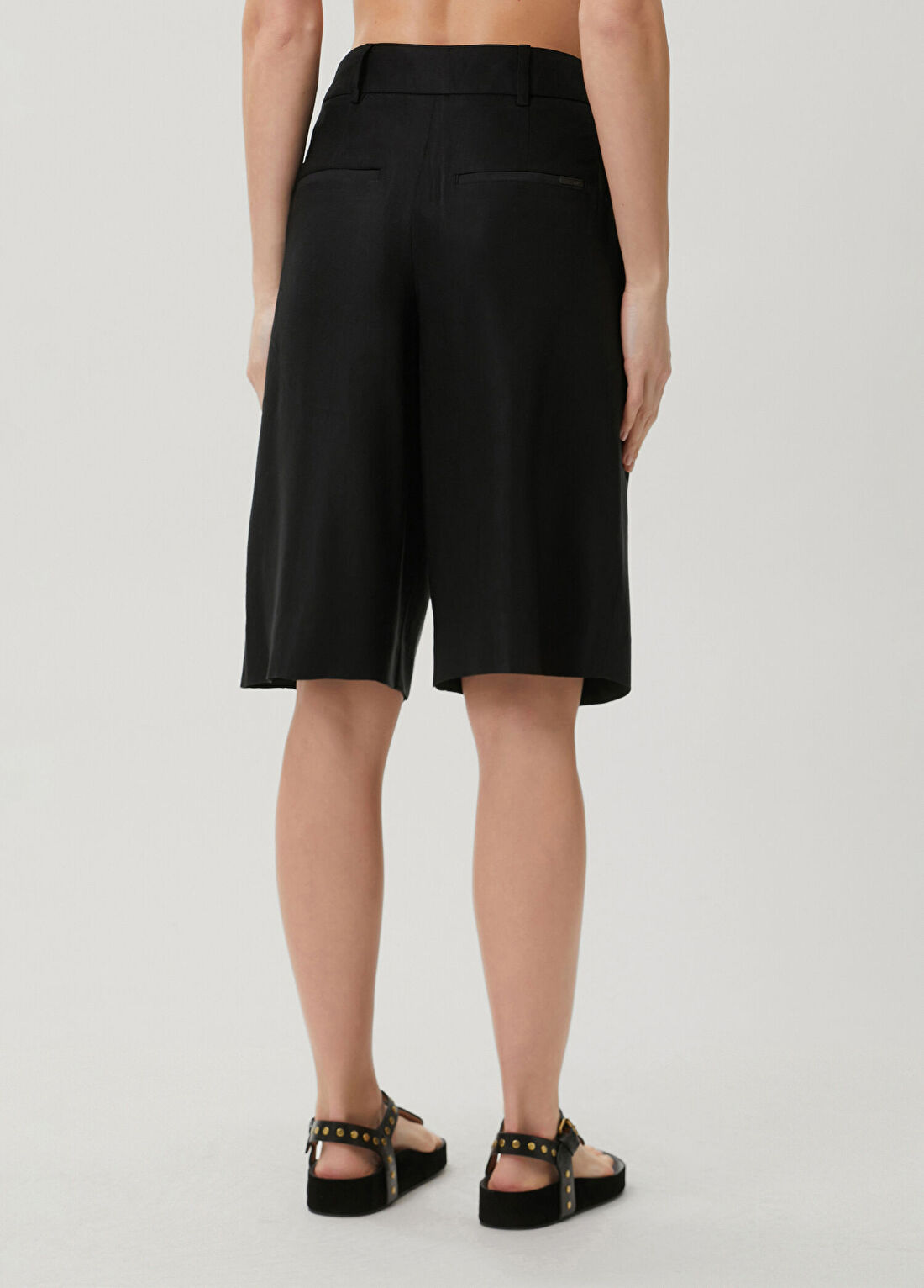 AllSaints Charley Relaxed Fit Siyah Şort görsel 4