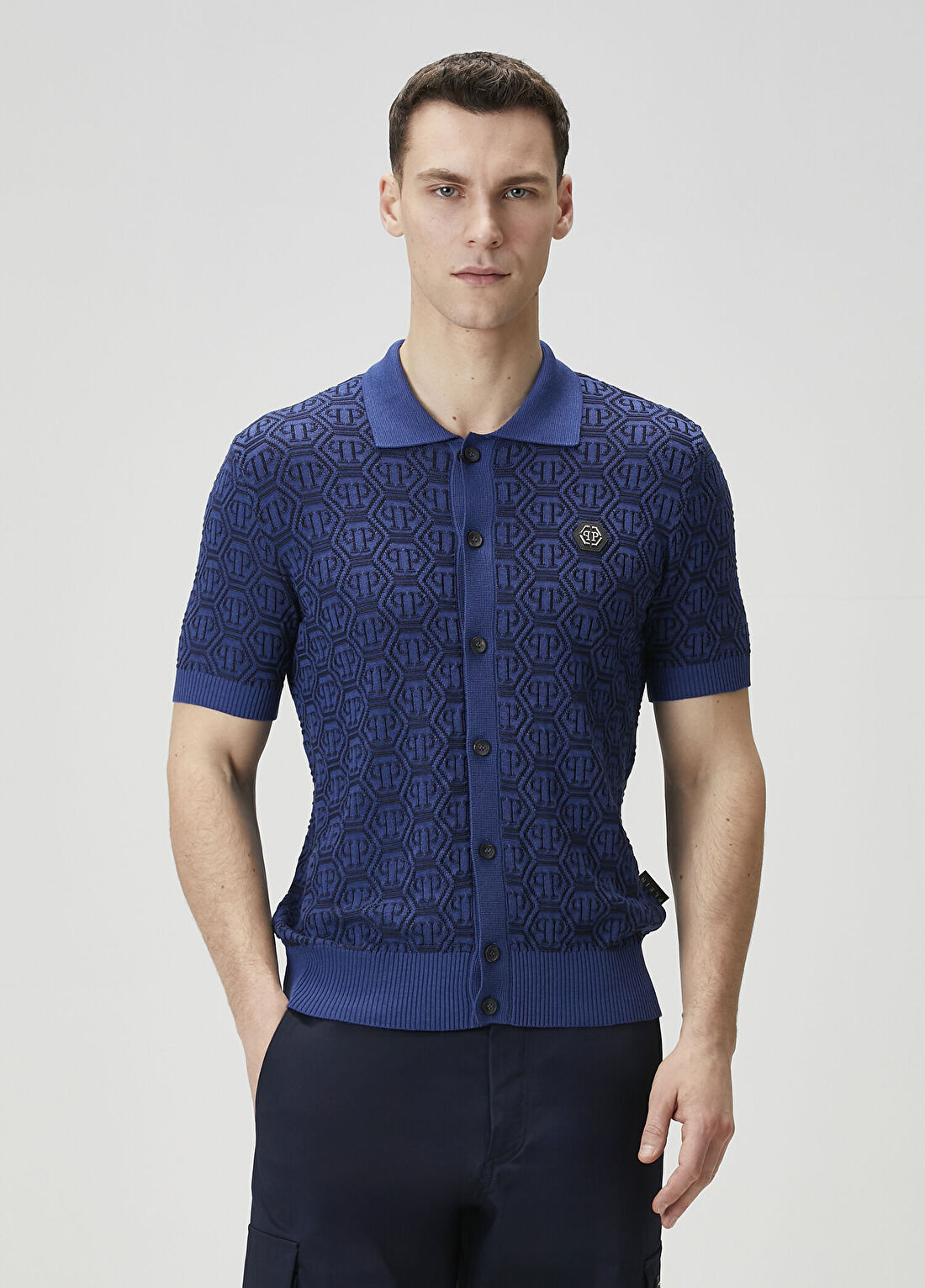 Philipp Plein Lacivert İpek Triko