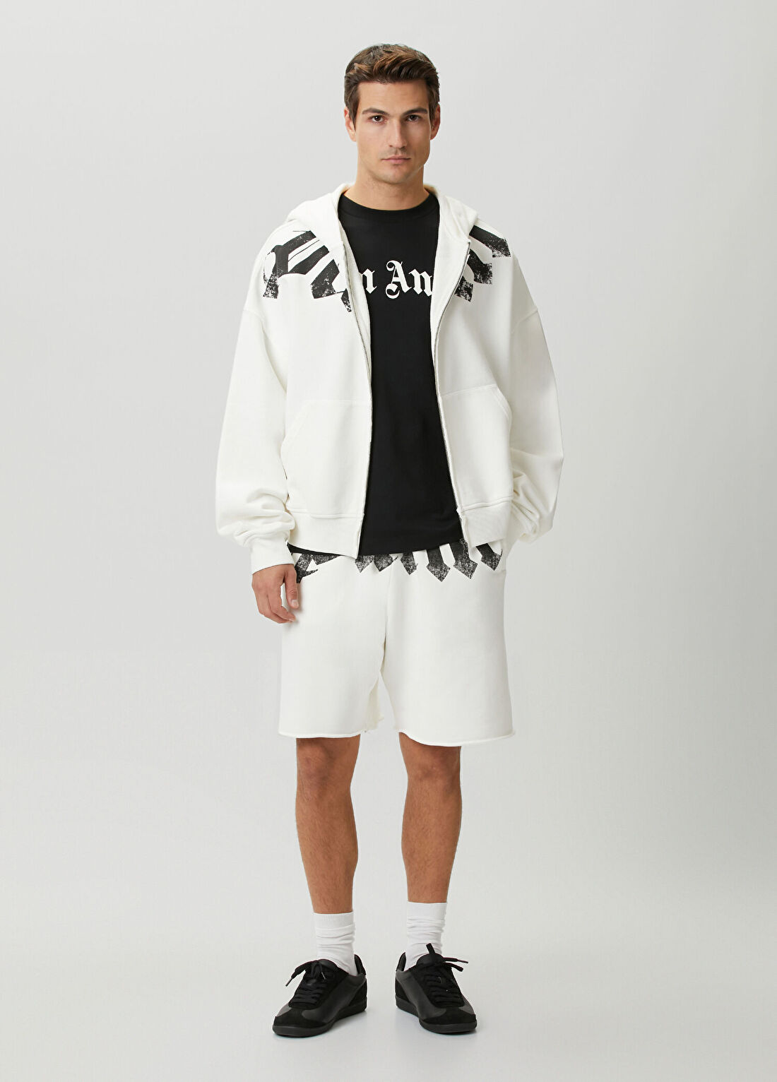 Palm Angels Kırık Beyaz Beli Kordonlu Jersey Şort