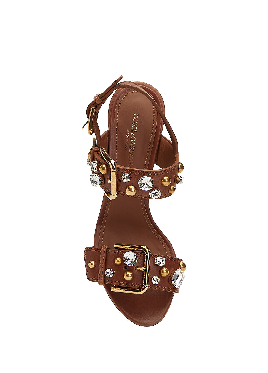 Dolce&Gabbana Kahverengi Kadın Deri Sandalet görsel 4