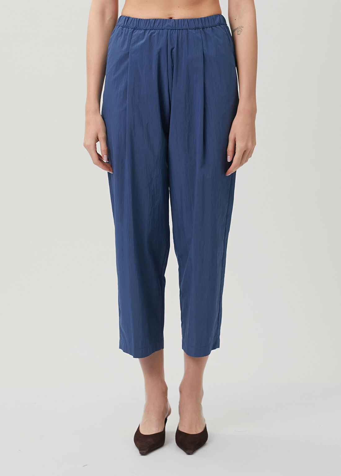 Amour et Naturel Terry Mavi Pileli Pantolon