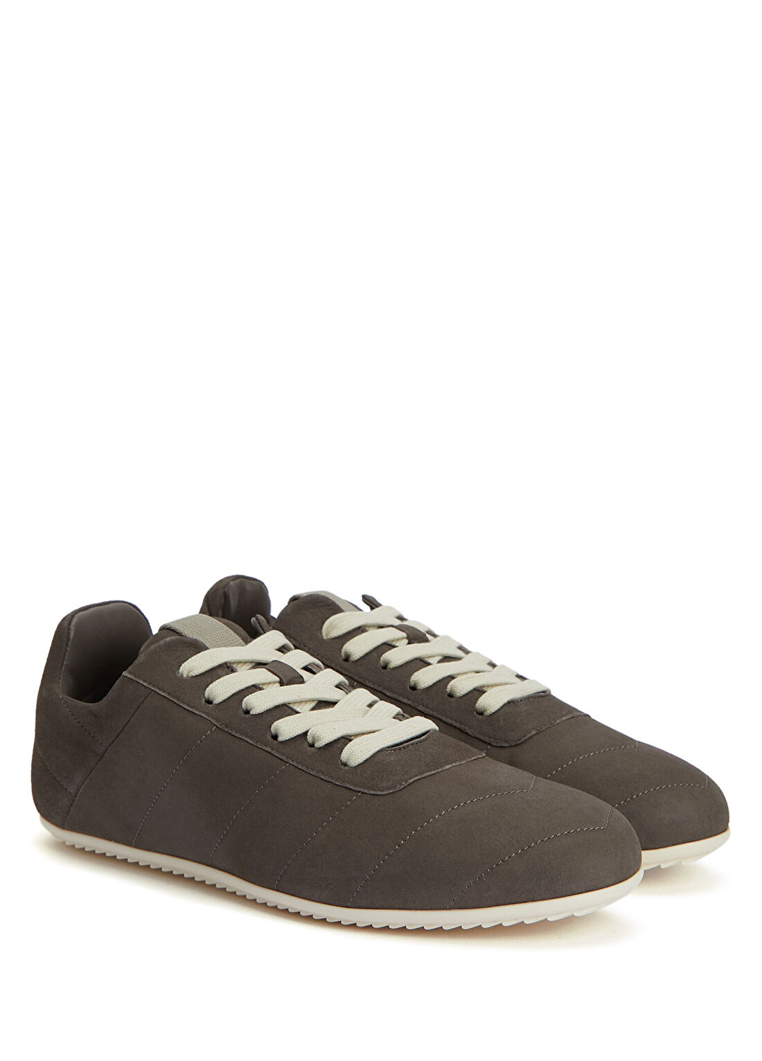 Rick Owens Gri Kadın Deri Sneaker görsel 2