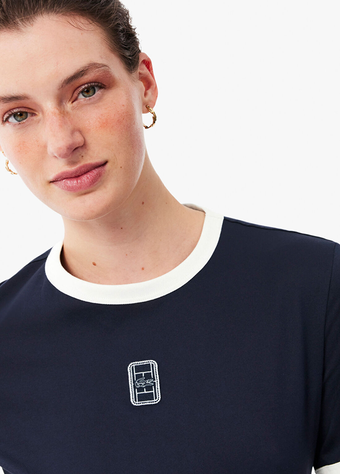 Lacoste Lacivert Flare Fit Kısa Kollu Bisiklet Yaka Kadın Elbise görsel 3